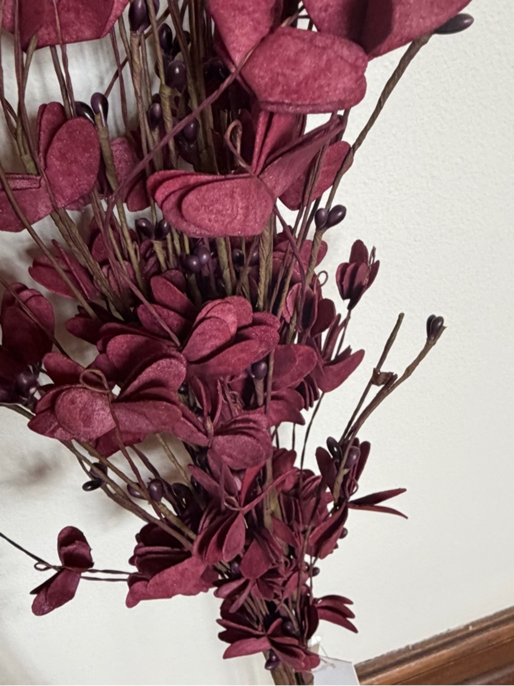 Lot of 7 (Seven) Decorative Floral Stems - Burgundy Branches - Home Accents - Picture 2 of 4
